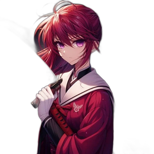 staff, weapon, sword, jacket, anime, pixel art, concept art, photorealistic transparent PNG cut-out