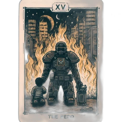 robot, concept art, comic book art, pixel art, fantasy art, fire, hero, armored transparent PNG cut-out