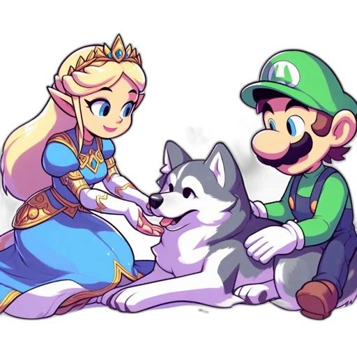 crown, dress, animal, sword, pixel art, concept art, fantasy art, watercolor transparent PNG cut-out