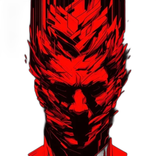 mask, face, creature, hair, comic book art, concept art, pixel art, cyberpunk transparent PNG cut-out