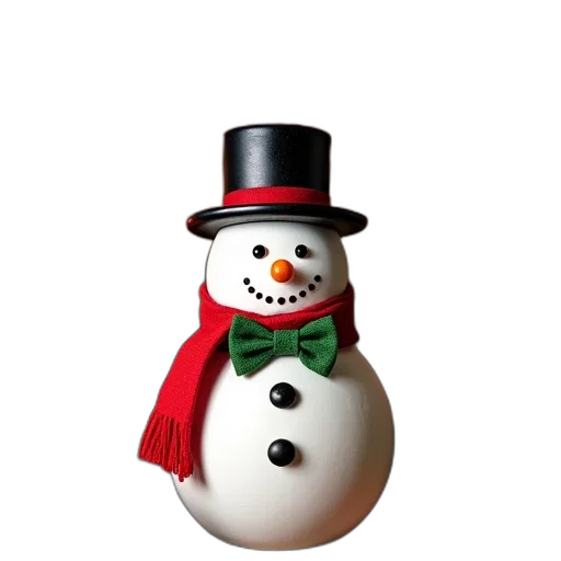 hat, 3d render, second, image, festive, holiday, scene, snowman transparent PNG cut-out