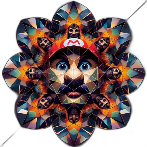 mask, face, umbrella, flower, concept art, fantasy art, comic book art, 3d render transparent PNG cut-out