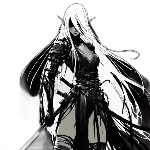 sword, dress, weapon, staff, concept art, fantasy art, comic book art, pixel art transparent PNG cut-out