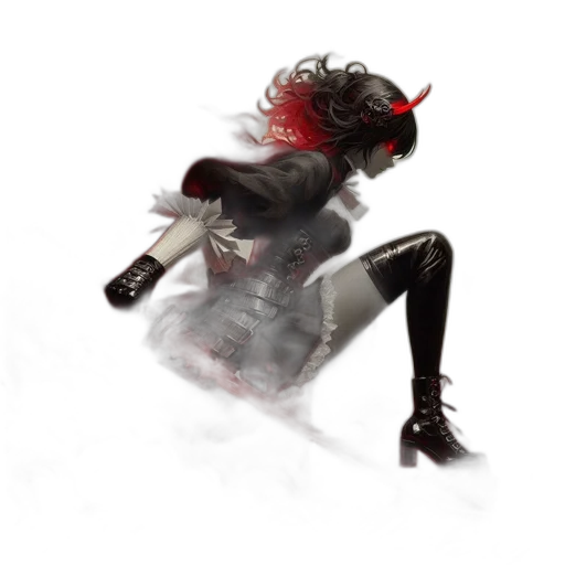mask, concept art, fantasy art, comic book art, 3d render, red, dark, woman transparent PNG cut-out