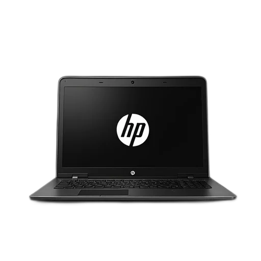 3d render, black, laptop, pavilion, logo, screen transparent PNG cut-out