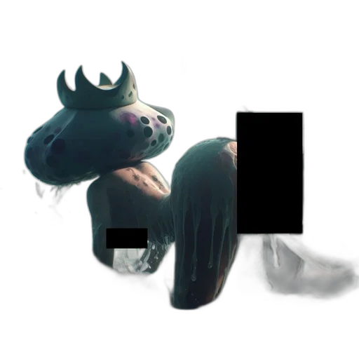 mask, creature, dragon, crown, concept art, 3d render, vaporwave, pixel art transparent PNG cut-out