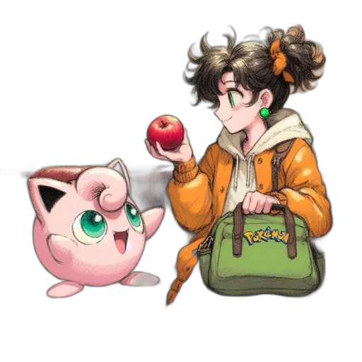 animal, creature, staff, jacket, concept art, watercolor, anime, pixel art transparent PNG cut-out