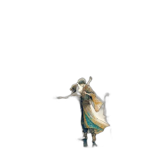 dress, hat, staff, sword, concept art, watercolor, fantasy art, pixel art transparent PNG cut-out
