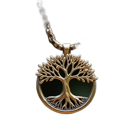 jewelry, crown, tree, chain, attached, life, necklace transparent PNG cut-out