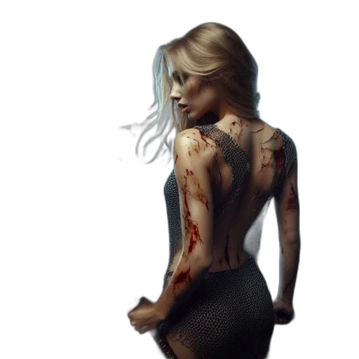 dress, concept art, fantasy art, photorealistic, comic book art, dark, red, turbulent transparent PNG cut-out
