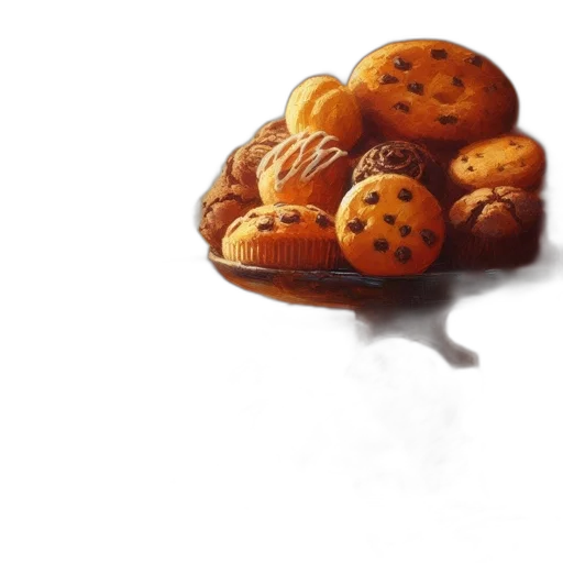 food, crown, photorealistic, 3d render, oil painting, concept art, tableau, features transparent PNG cut-out