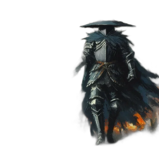 dragon, jacket, mask, sword, concept art, fantasy art, watercolor, comic book art transparent PNG cut-out