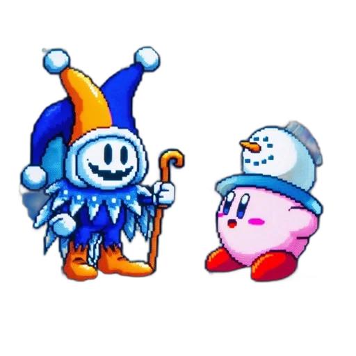 crown, hat, staff, creature, pixel art, concept art, 3d render, vaporwave transparent PNG cut-out