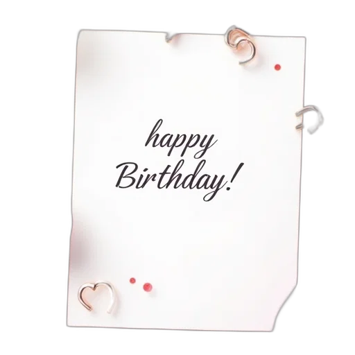birthday, card, white, sheet transparent PNG cut-out