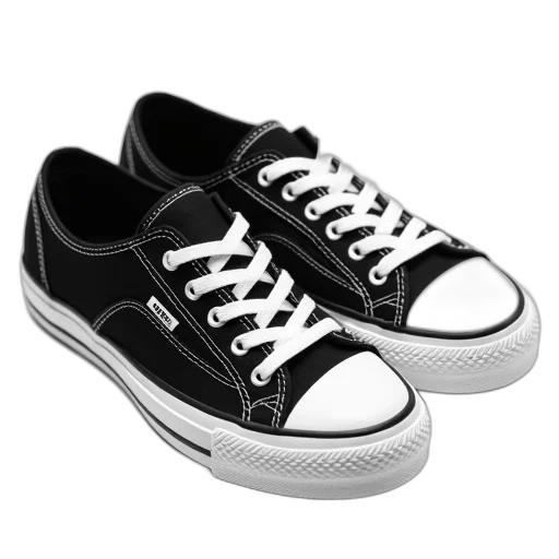 shoes, photorealistic, 3d render, monochrome, pair, black, white, sneakers transparent PNG cut-out