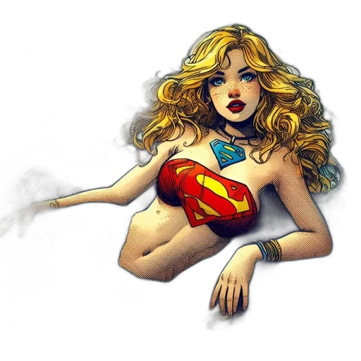 dress, comic book art, concept art, fantasy art, cartoon, mermaid-like, figure, blonde transparent PNG cut-out