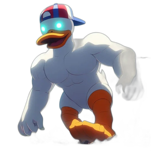 creature, mask, animal, robot, concept art, 3d render, pixel art, vaporwave transparent PNG cut-out