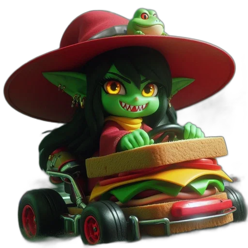 hat, car, dragon, concept art, fantasy art, 3d render, photorealistic, anthropomorphic transparent PNG cut-out
