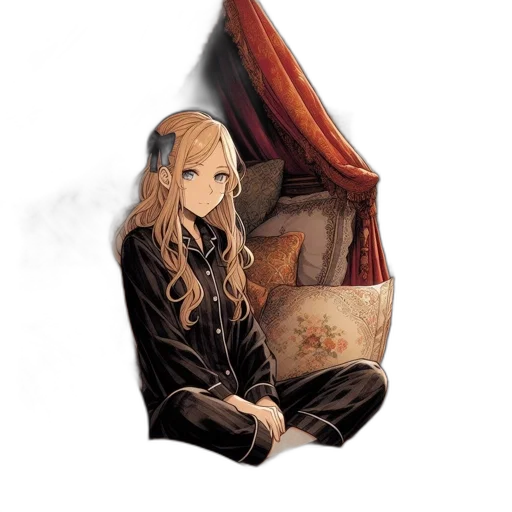 umbrella, dress, staff, mask, fantasy art, pixel art, concept art, anime transparent PNG cut-out