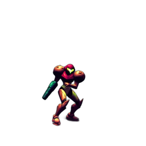 robot, weapon, creature, animal, pixel art, 3d render, concept art, vaporwave transparent PNG cut-out