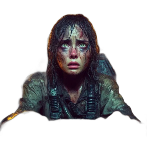 jacket, face, weapon, creature, concept art, photorealistic, pixel art, comic book art transparent PNG cut-out