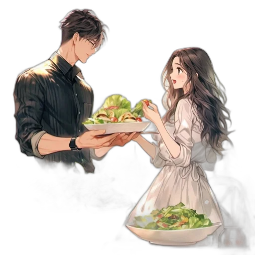 food, concept art, watercolor, oil painting, fantasy art, forest, rain, green transparent PNG cut-out
