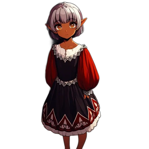 dress, staff, creature, face, pixel art, fantasy art, concept art, 3d render transparent PNG cut-out