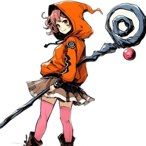 staff, weapon, jacket, sword, concept art, anime, comic book art, pixel art transparent PNG cut-out
