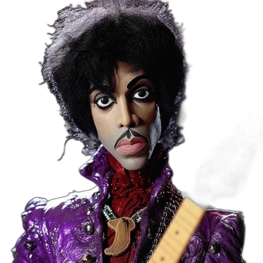 face, photorealistic, cartoon, concept art, comic book art, sparkling, purple-outfitted, doll transparent PNG cut-out