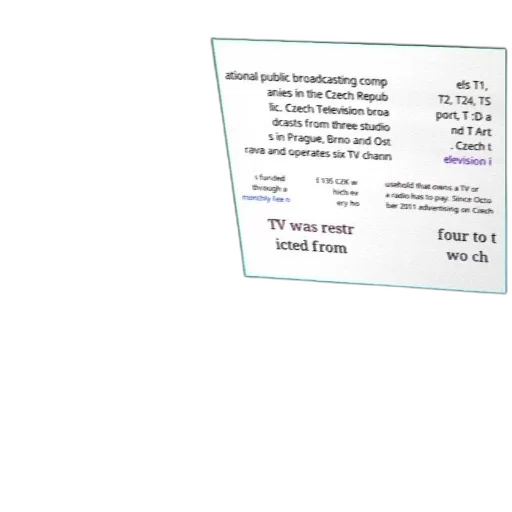 pastel, earth tones, image, text-based, description, czech, television, mentioning transparent PNG cut-out