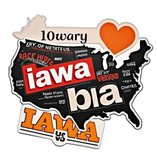 stickers, words, iowa, state transparent PNG cut-out