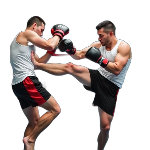 photorealistic, first, image, shows, man, boxing, ring, practicing transparent PNG cut-out