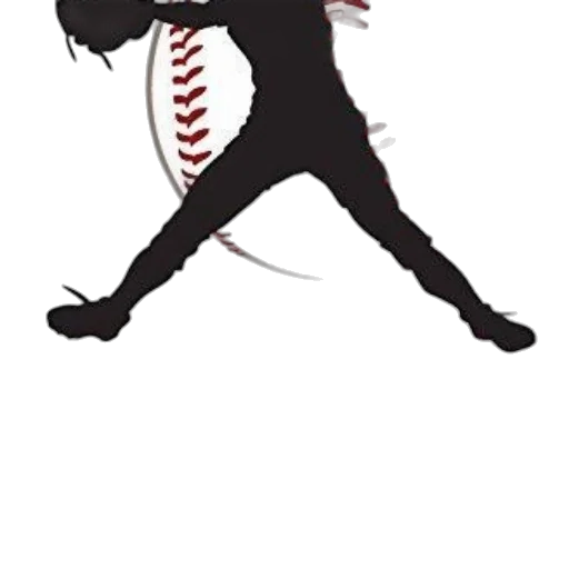 staff, cartoon, concept art, black, silhouette, softball, player, mid-pitch transparent PNG cut-out
