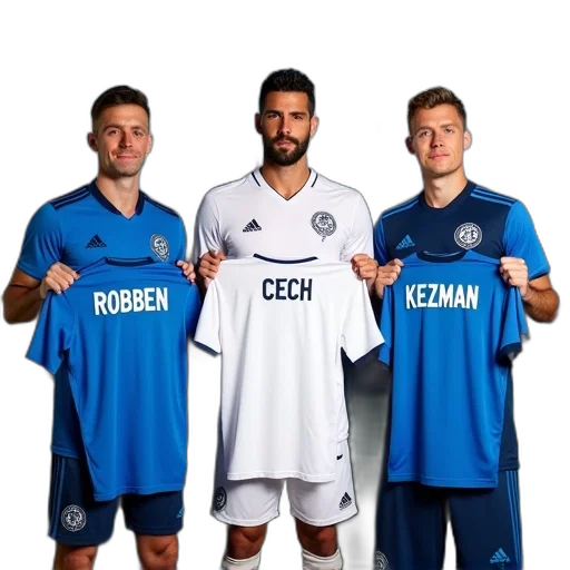 three, men, standing, front, backdrop, soccer, theme, man transparent PNG cut-out