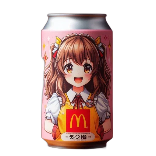 food, bottle, robot, creature, vaporwave, anime, photorealistic, pixel art transparent PNG cut-out