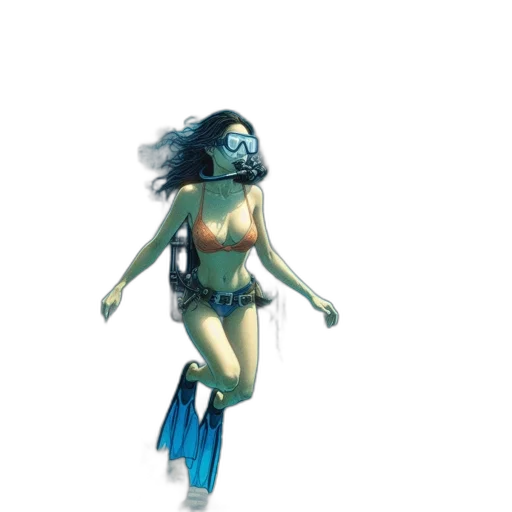 creature, concept art, fantasy art, pixel art, 3d render, underwater, outer space, blue transparent PNG cut-out
