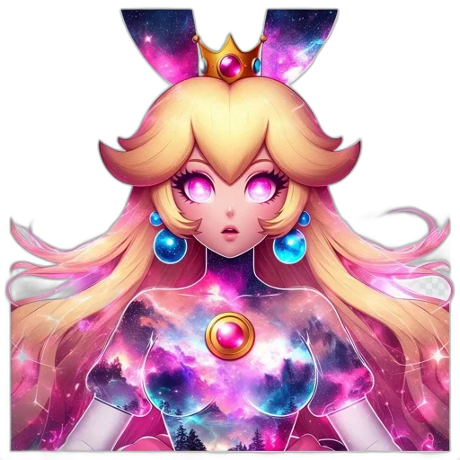 crown, staff, face, dress, concept art, fantasy art, pixel art, anime transparent PNG cut-out