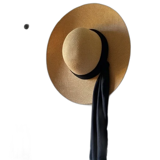 hat, staff, mask, umbrella, 3d render, straw, black, band transparent PNG cut-out