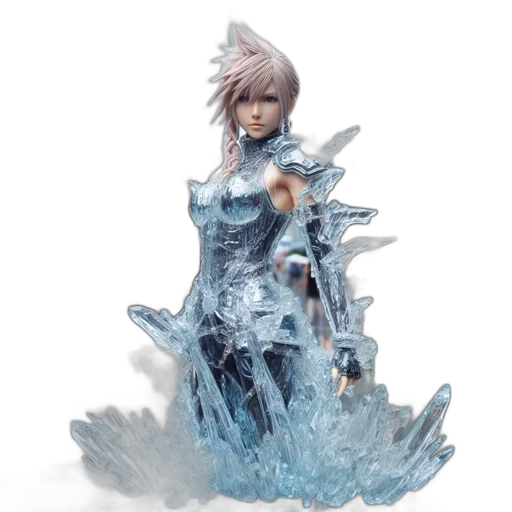 sword, concept art, fantasy art, 3d render, comic book art, blue, ethereal-looking, woman transparent PNG cut-out