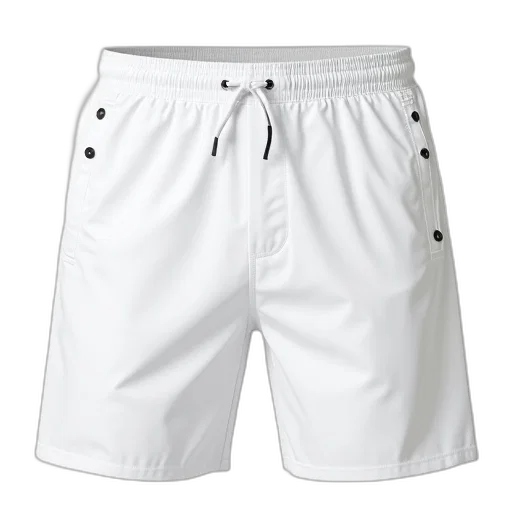 monochrome, pair, white, athletic, shorts, drawstring, waistband, mesh transparent PNG cut-out