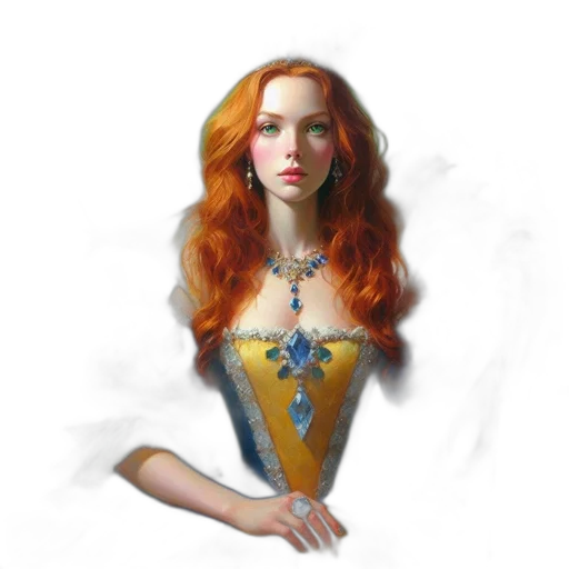jewelry, dress, crown, face, fantasy art, concept art, photorealistic, pixel art transparent PNG cut-out