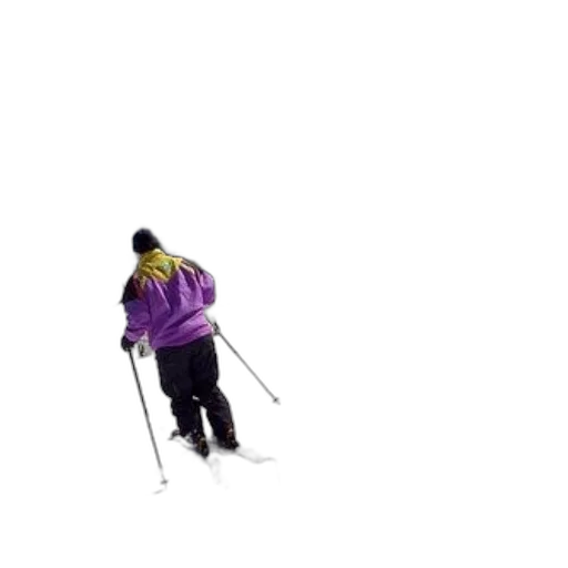 staff, jacket, hat, animal, 3d render, snow, skier, purple transparent PNG cut-out