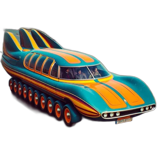 car, 3d render, concept art, unconventional, vehicle, futuristic, features, drives transparent PNG cut-out