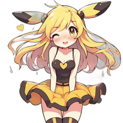 dress, creature, animal, staff, anime, pixel art, cartoon, watercolor transparent PNG cut-out