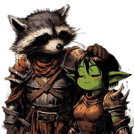 mask, animal, staff, weapon, comic book art, concept art, fantasy art, pixel art transparent PNG cut-out