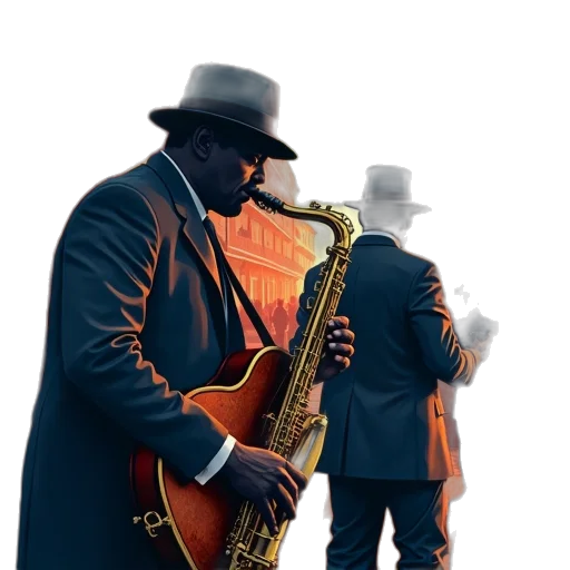 staff, jacket, hat, concept art, 3d render, fire, musicians, street transparent PNG cut-out