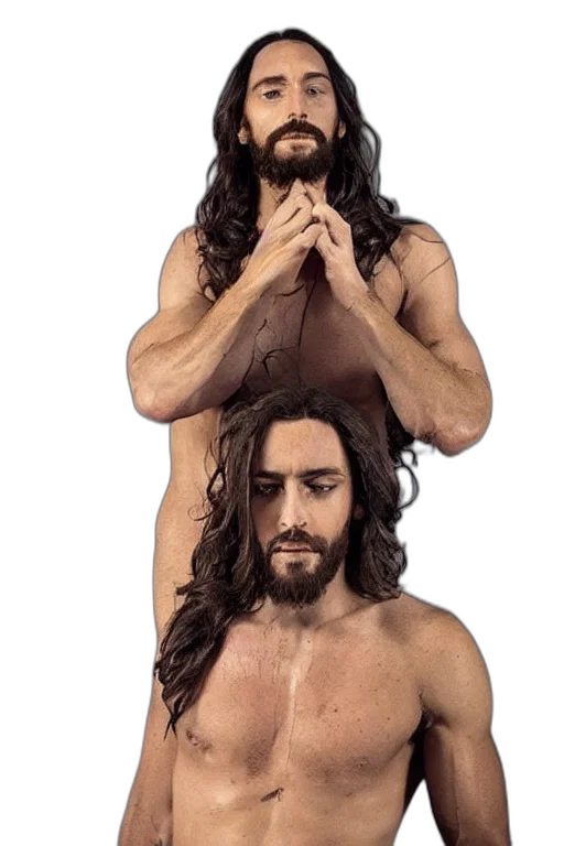 hair, sword, animal, creature, photorealistic, jesus, instagram, top transparent PNG cut-out
