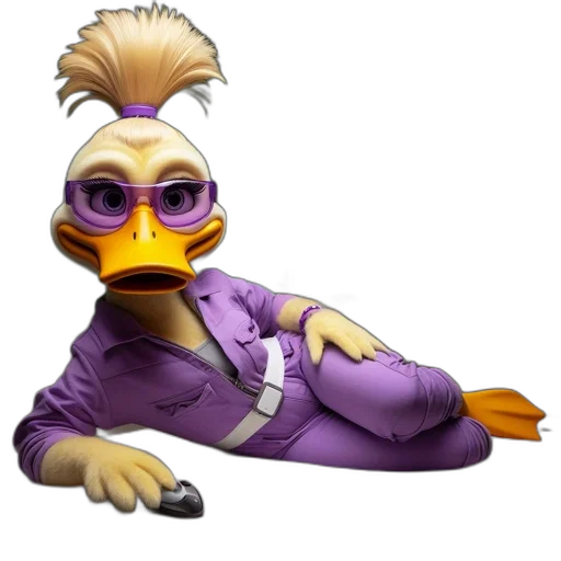 animal, concept art, cartoon, 3d render, pixel art, anthropomorphic, duck, wearing transparent PNG cut-out