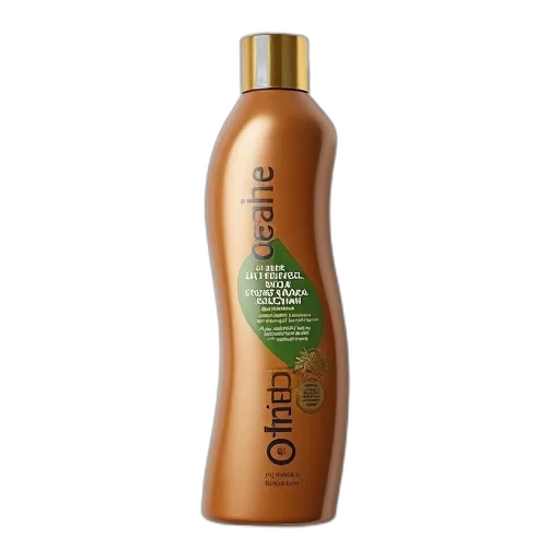 bottle, hair, orzone, care, product, brown, label, golden transparent PNG cut-out