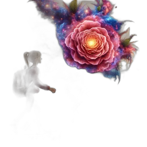 flower, robot, creature, staff, fantasy art, concept art, 3d render, pixel art transparent PNG cut-out